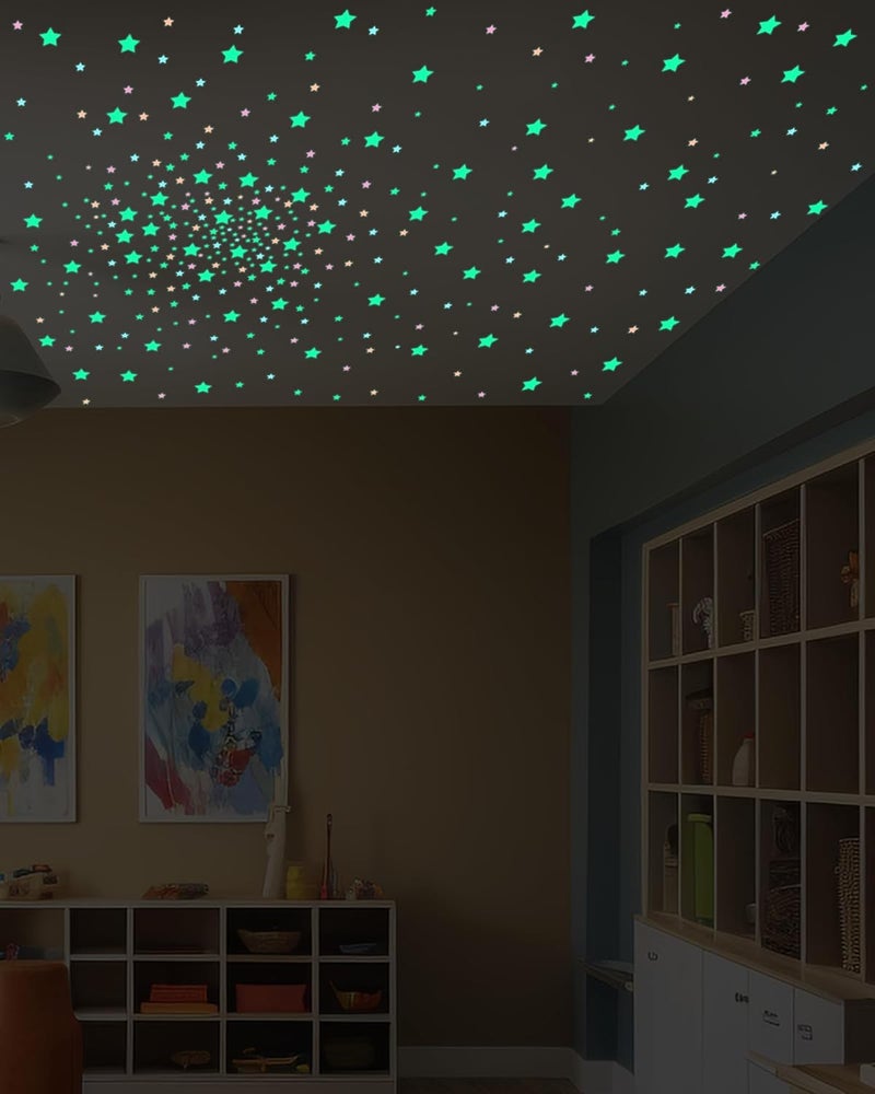 Greingways 201 Pcs Glow in The Dark Stars Stickers for Ceiling Bedroom, Stocking Stuffers for Kids Ages 3-5, 4-8, 8-12, Boys Girls Room Decor Wall Stickers Stocking Stuffers for Toddler-Multi - Image 4